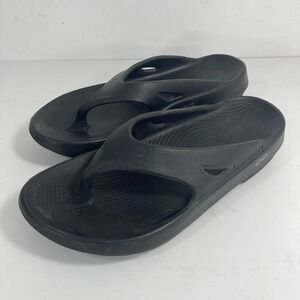 OOFOS Original Recovery Flip Flops Unisex M 7/ W9 Black Soft Comfort Sandals EUC